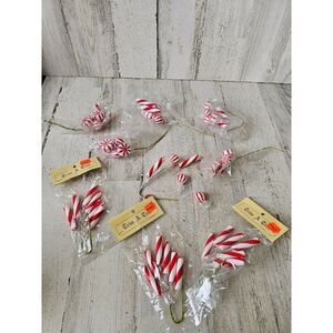 Vintage raz imports peppermint candy ornament clip decor Xmas tree